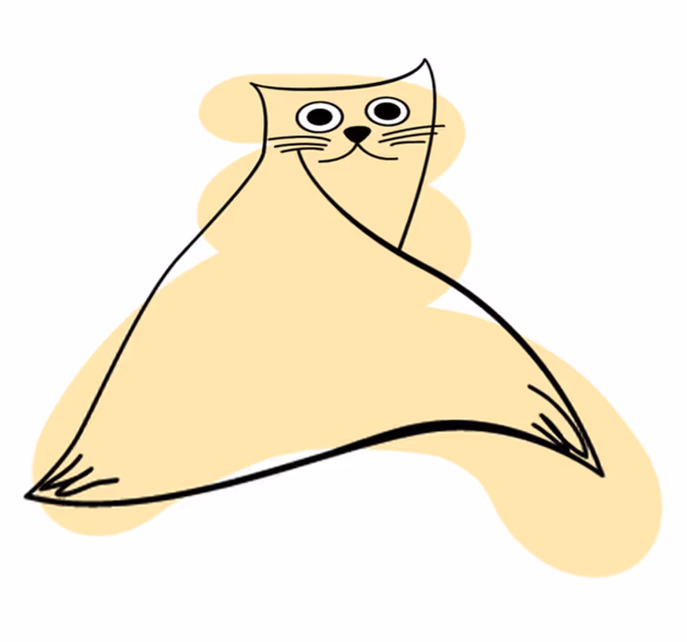 Beige maalattu kissa eläin vinyylimatto - Tenstickers