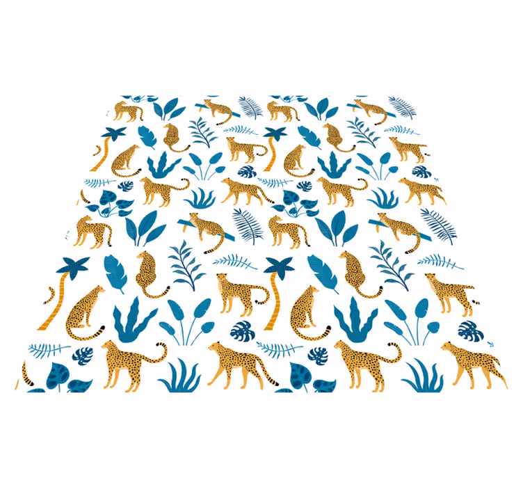 Kasvi- ja leopardikuvioinen vinyylimatto - Tenstickers