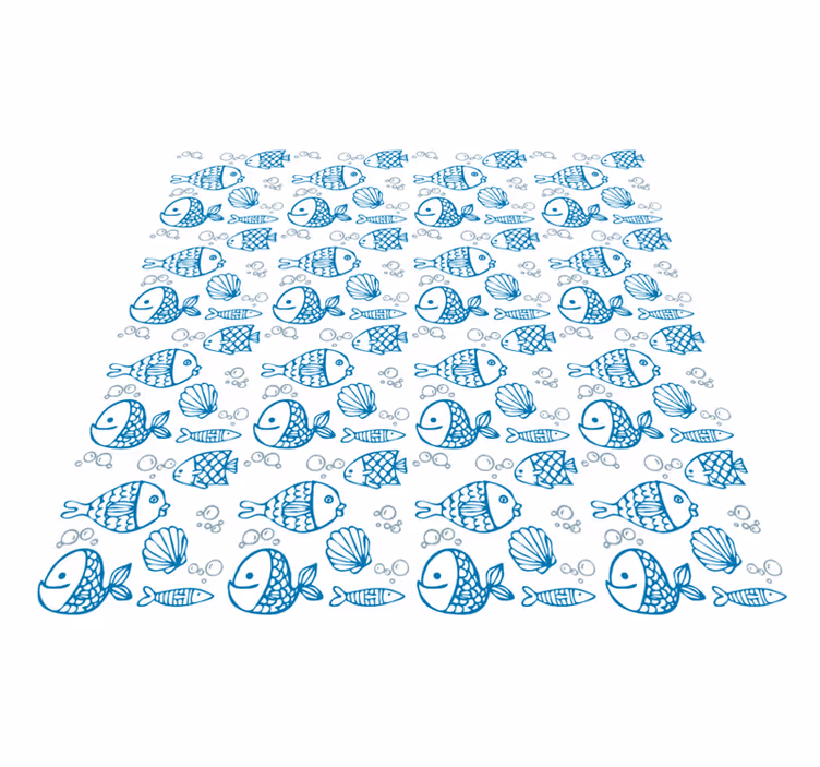 Piirretyt siniset kalat eläin vinyylimatto - Tenstickers