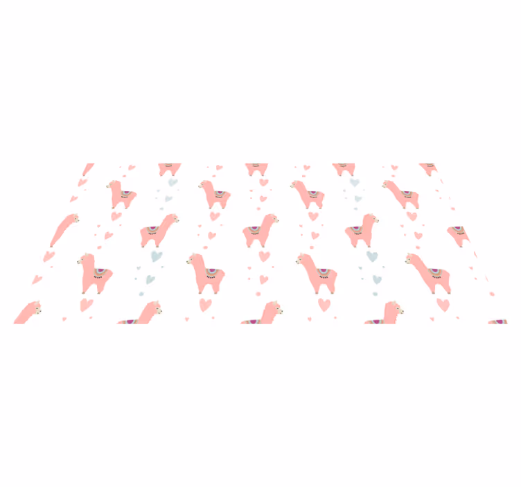 Pinkki lama-kuvio eläinvinyylimatto - Tenstickers