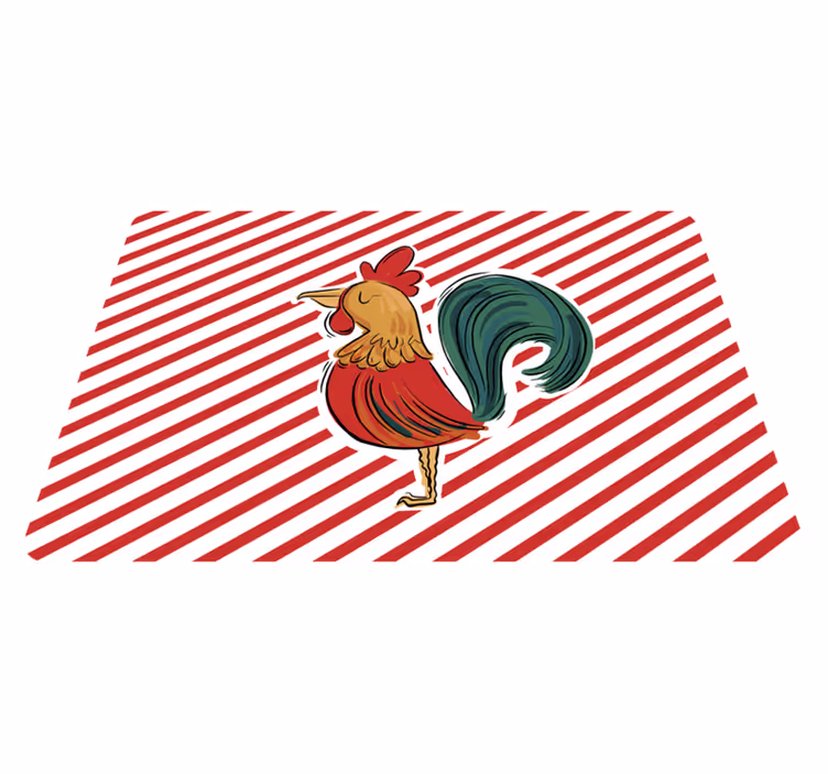 Värikäs kukko design alkuperäinen eläin vinyylimatto - Tenstickers