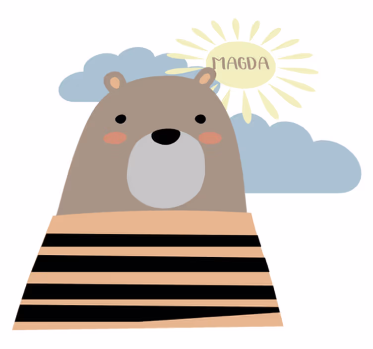 Muokattava ruskeakarhu eläinvinyylimatto - Tenstickers