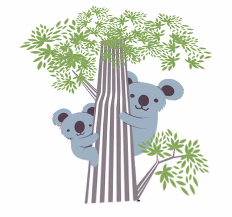 Koalat puussa eläin vinyylimatto - Tenstickers