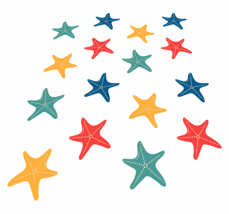 Värikkäät meritähdet eläin vinyylimatto - Tenstickers