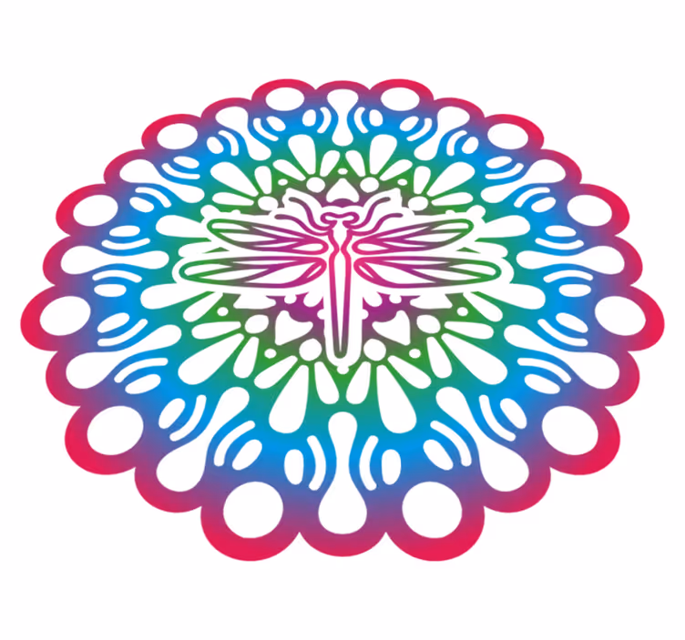 Värikäs heinäsirkka mandala eläin vinyylimatto - Tenstickers