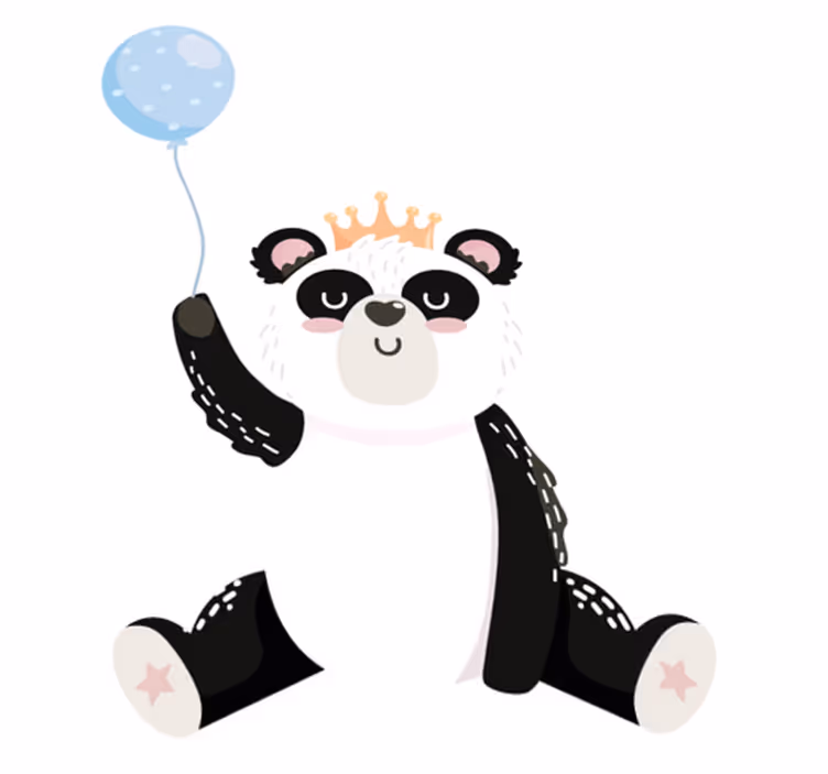 Söpö panda ilmapallo eläin vinyylimatto - Tenstickers