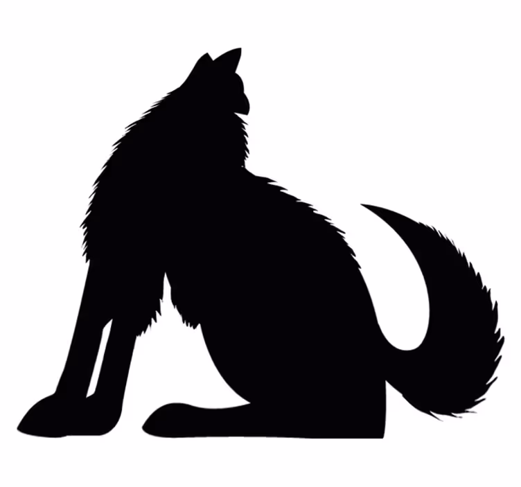 Istuva koiran siluetti vinyylimatto - Tenstickers