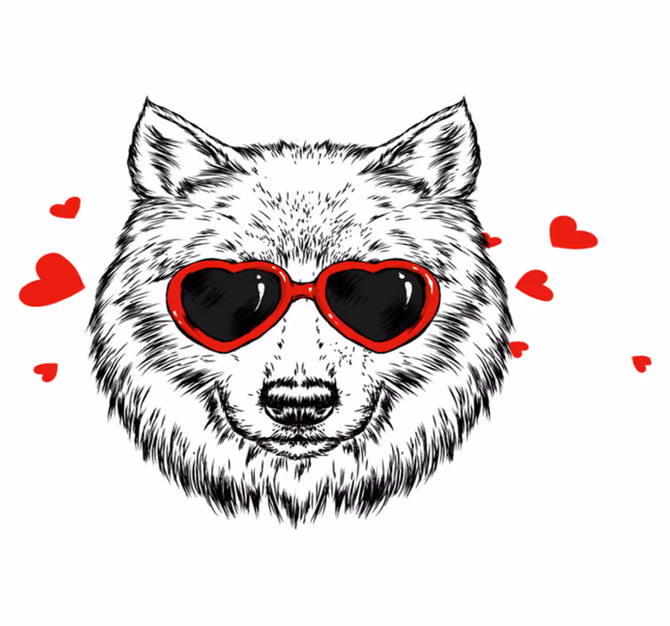 Leikkisä susi logo eläin vinyylimatto - Tenstickers