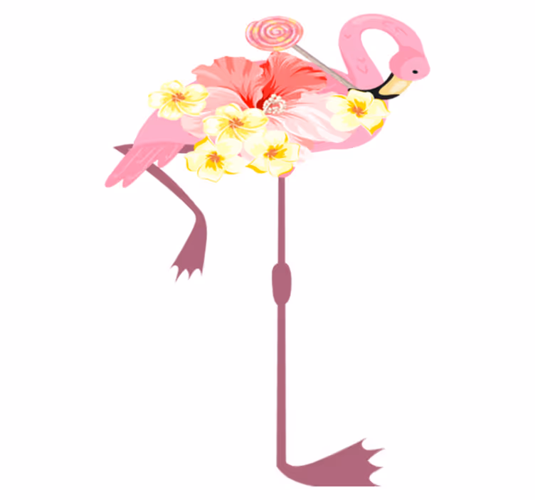 Flamingo kukkaistuote eläin vinyylimatto - Tenstickers