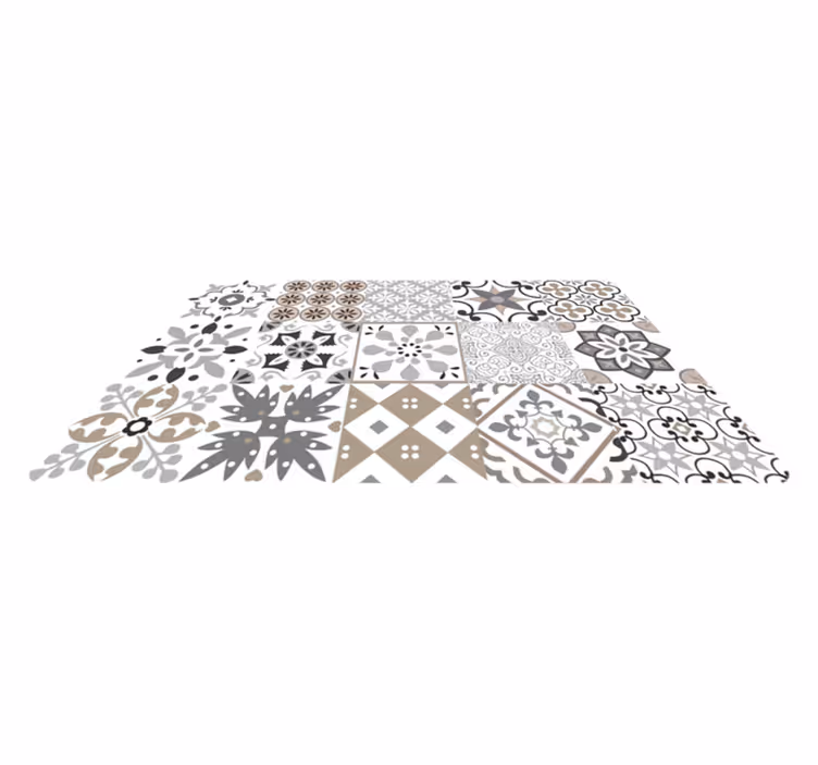 Geometrinen laatta mosaiikki keittiön vinyylimatto - Tenstickers