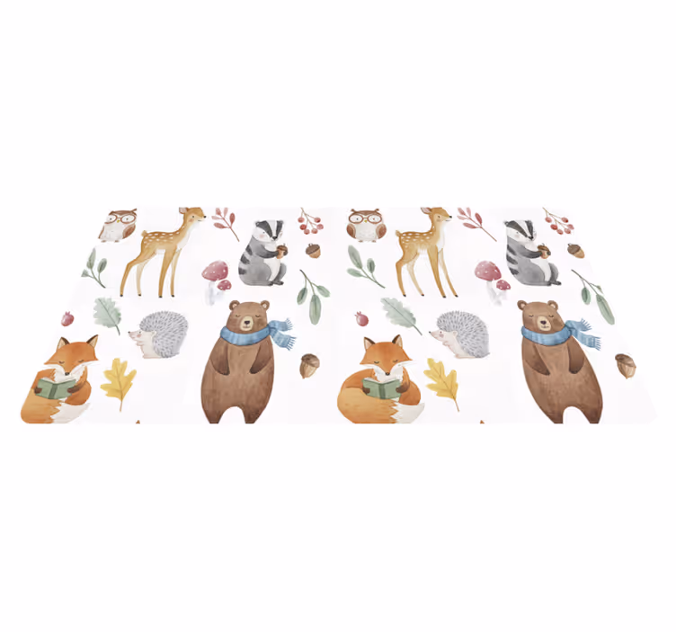 Satuinen metsävesiväri keittiön vinyylimatto - Tenstickers