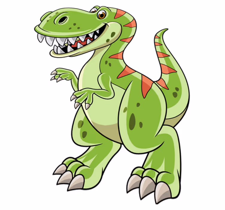 Sarjakuvamainen tyrannosaurus rex vinyylimatto - Tenstickers