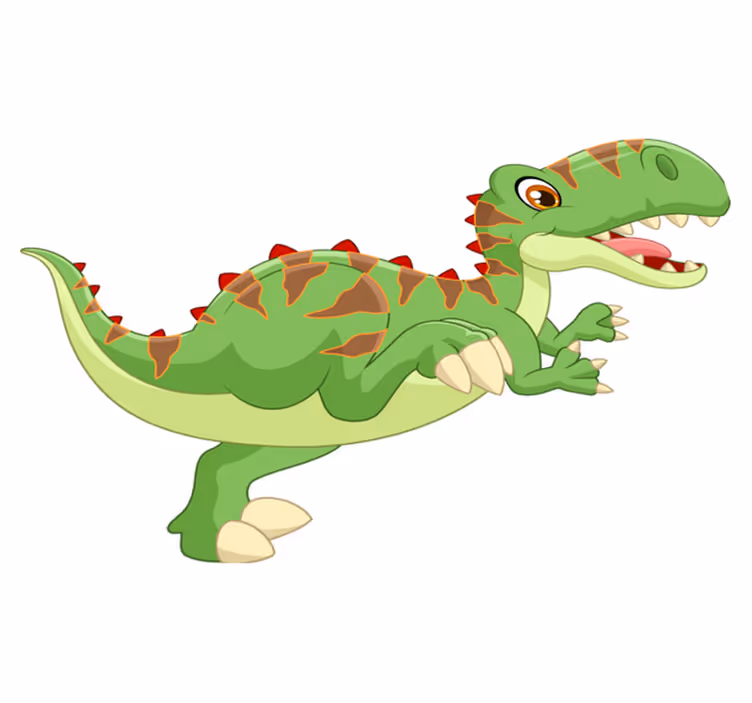 Ystävällinen dinosaurushahmo vinyylimatto - Tenstickers