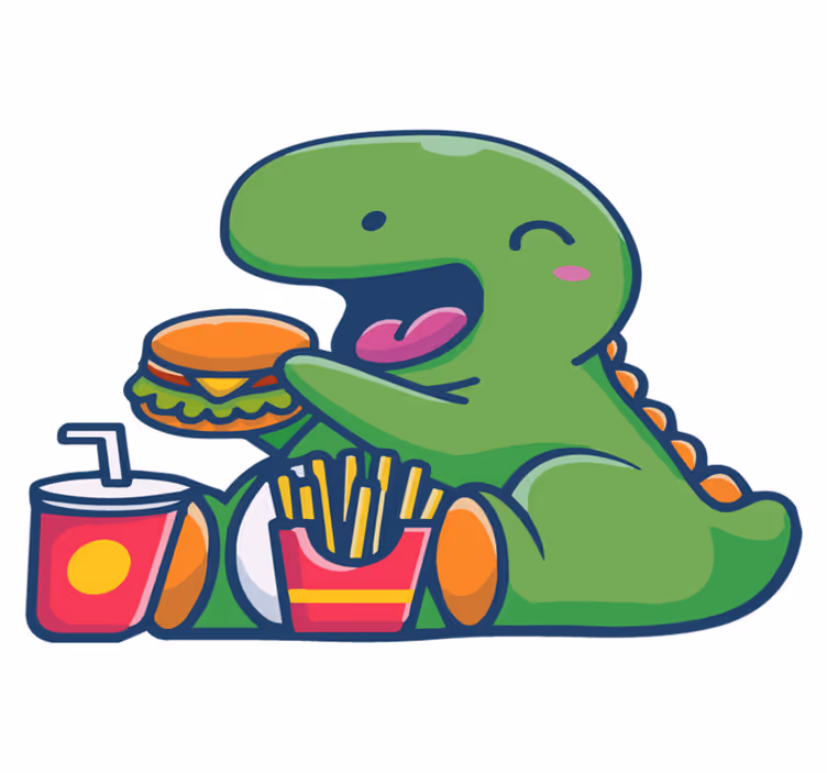 Iloinen vihreä dinosauruseläinvinyylimatto - Tenstickers
