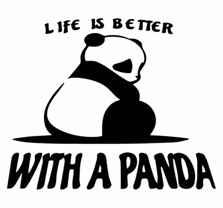 Panda kuvitus lainaus eläin vinyylimatto - Tenstickers