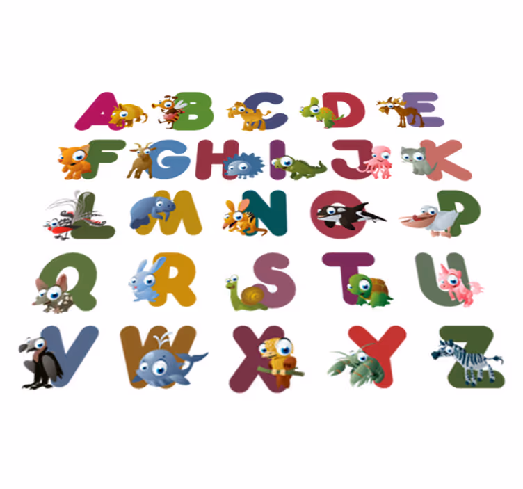 Eläinten aakkoset vinyylimatto - Tenstickers