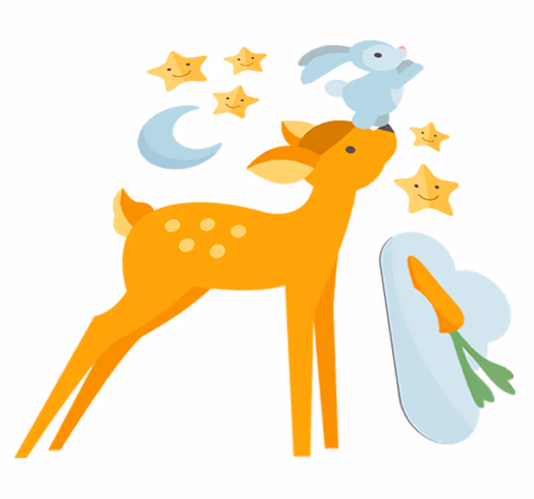 Poro ja pupu eläin vinyylimatto - Tenstickers