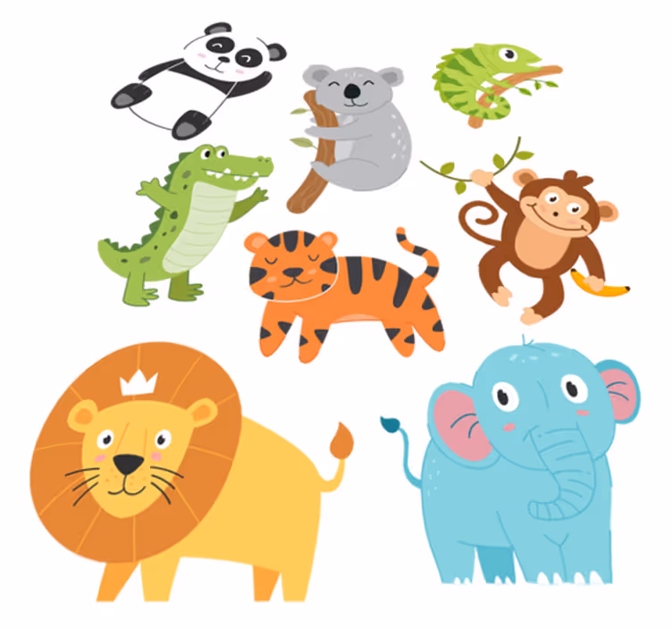 Käsin piirretyt syksyn eläimet vinyylimatto - Tenstickers
