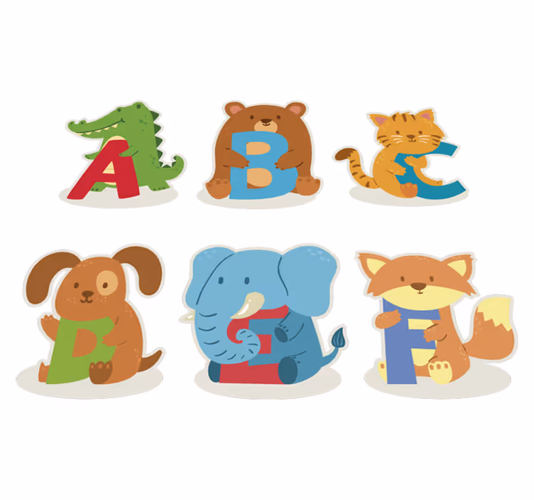 Eläin vinyylimatto abc eläimillä - Tenstickers