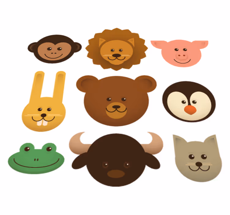 Iloiset eläimet vinyylimatto - Tenstickers