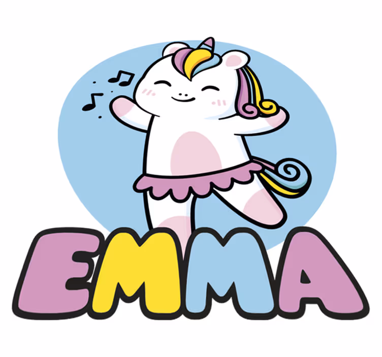 Ballerina yksisarvinen eläin vinyylimatto - Tenstickers