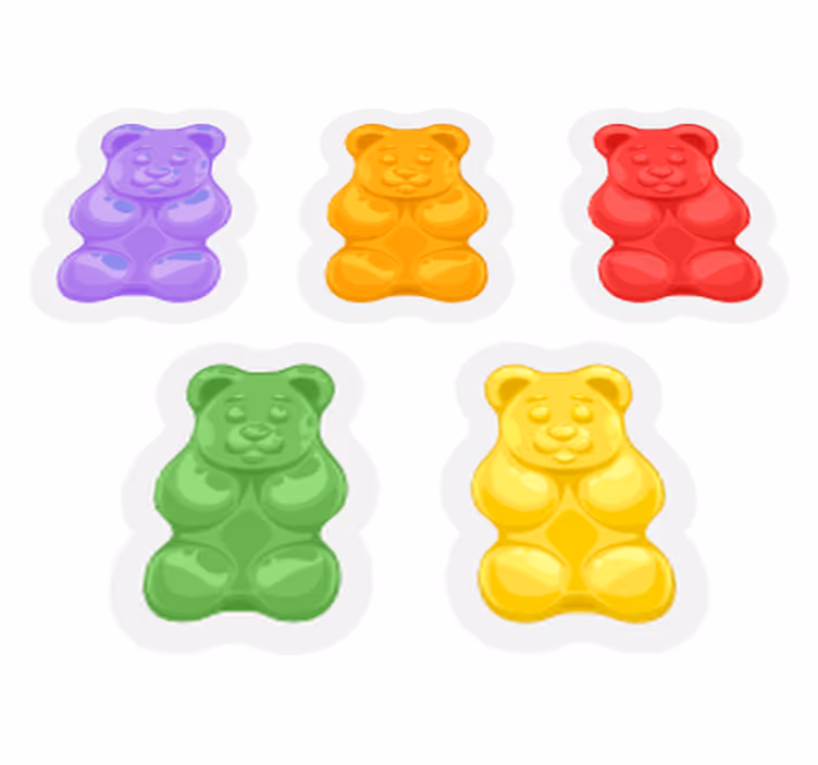 Värikkäät karhukuvat eläin vinyylimatto - Tenstickers