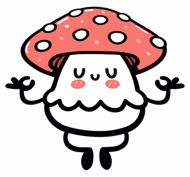 Söpö sieni hahmo eläin vinyylimatto - Tenstickers