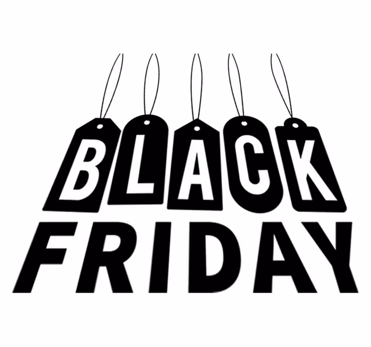 Mustavalkoinen teksti vinyylimatto black friday - Tenstickers