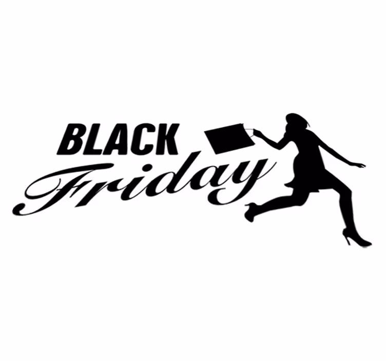Nainen ostoksilla black friday vinyylimatto - Tenstickers