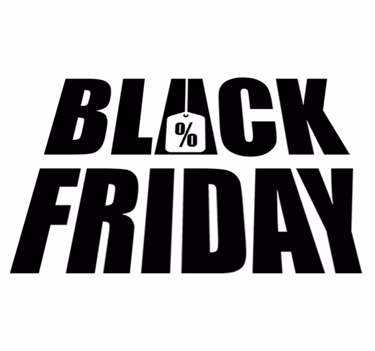 Black friday vinyylimatto yksinkertainen valkoinen tausta - Tenstickers