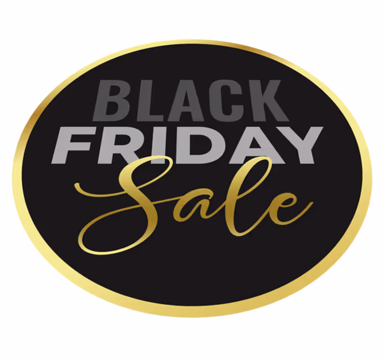 Black friday vinyylimatto kultainen tausta - Tenstickers