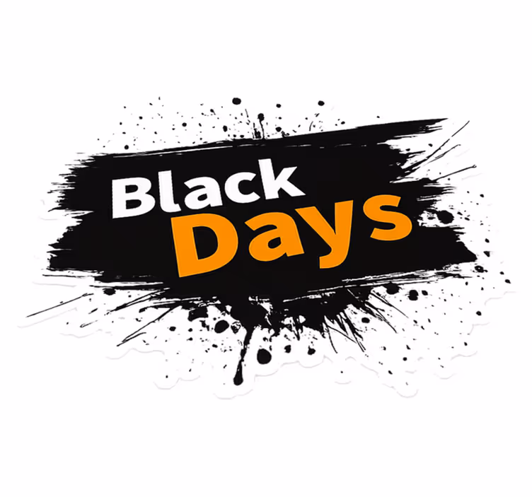 Mustavalkoinen black friday vinyylimatto - Tenstickers