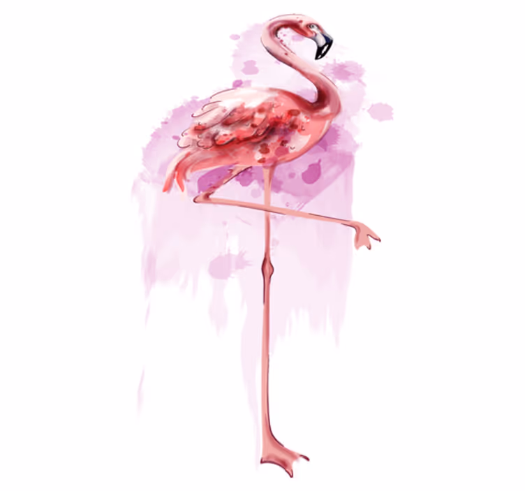 Elegantti flamingon siluetti eläin vinyylimatto - Tenstickers