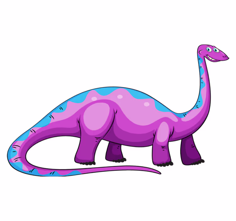 Leikkisä liila dinoeläinvinyylimatto - Tenstickers