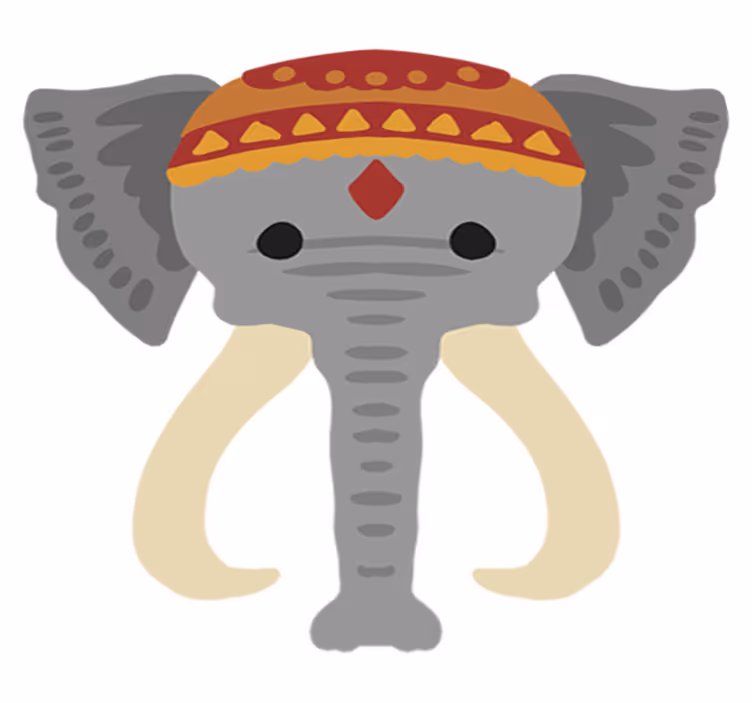 Elefanttipään muoto vinyylimatto - Tenstickers