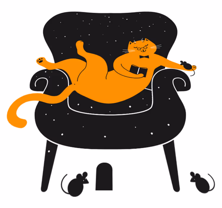 Kissa ja hiiri eläin vinyylimatto - Tenstickers