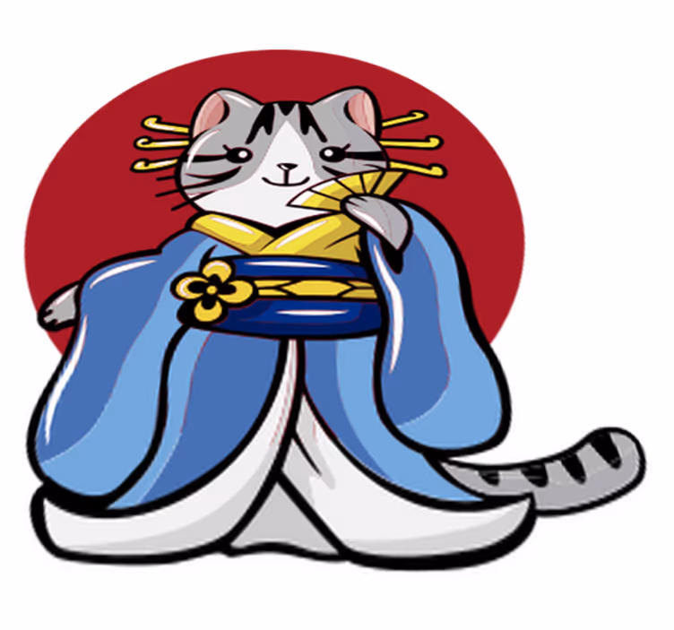 Japanilainen koristekissaeläinvinyylimatto - Tenstickers