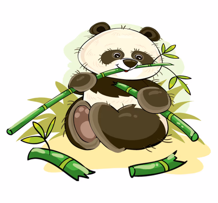Söpö panda kuvio vinyylimatto - Tenstickers