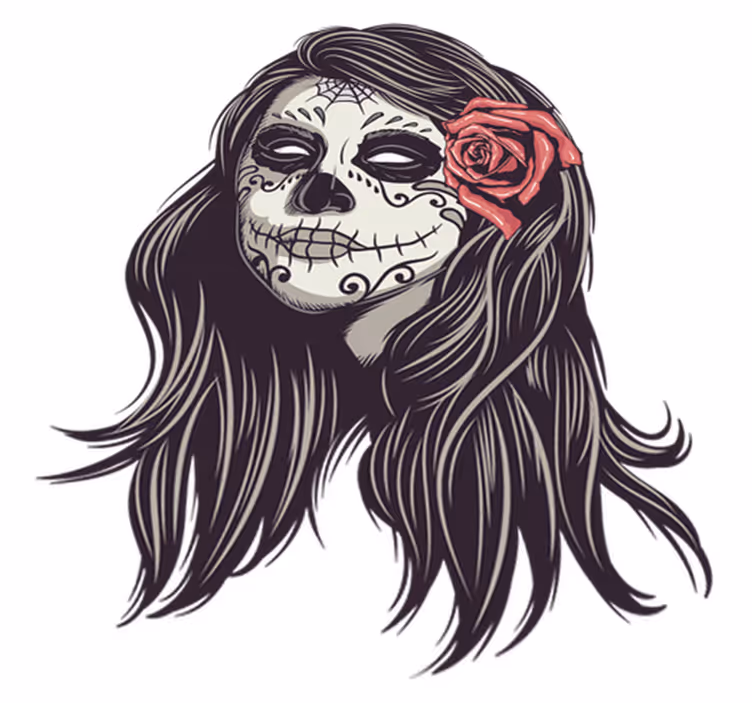Halloween vinyylimatto kuolleiden päivän tyttö - Tenstickers