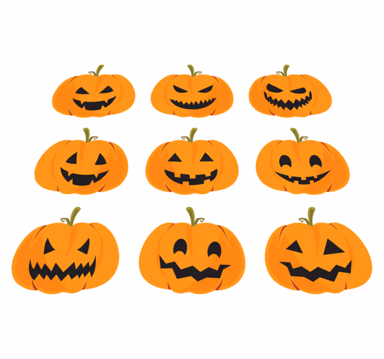 Halloween vinyylimatto kurpitsasetti - Tenstickers
