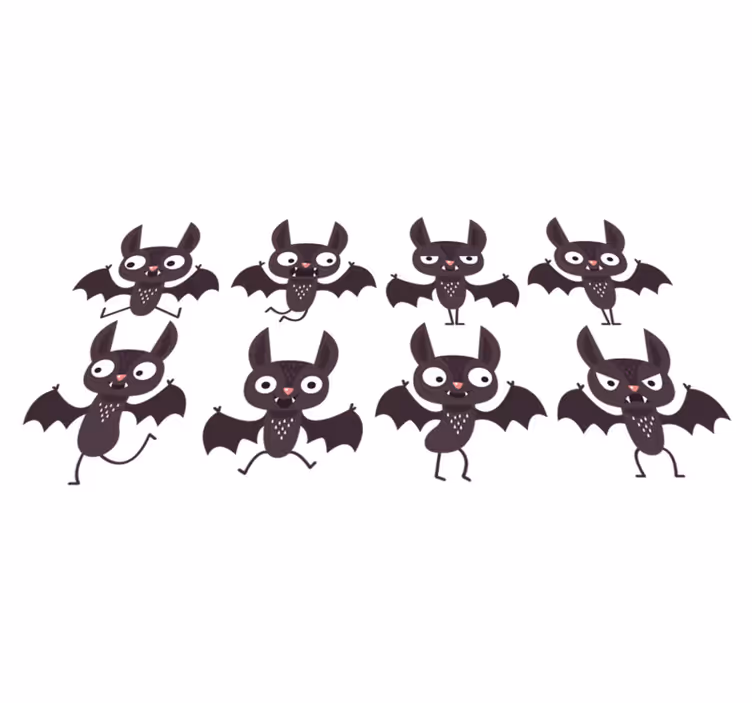 Halloween vinyylimatto iloisten lepakoiden pakkaus - Tenstickers