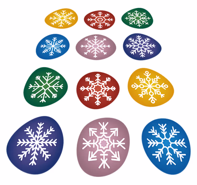 Värikkäät lumihiutaleet jouluinen vinyylimatto - Tenstickers