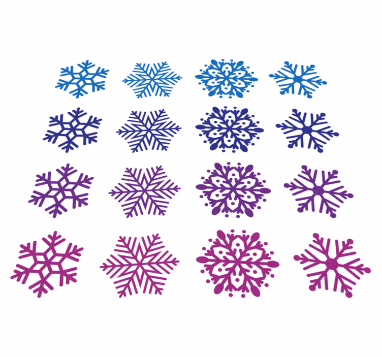 Violetit ja siniset lumihiutaleetpakkaus - Tenstickers