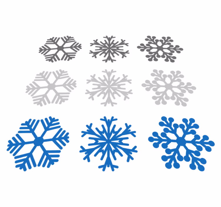 Jouluinen harmaa ja sininen lumihiutale matto - Tenstickers