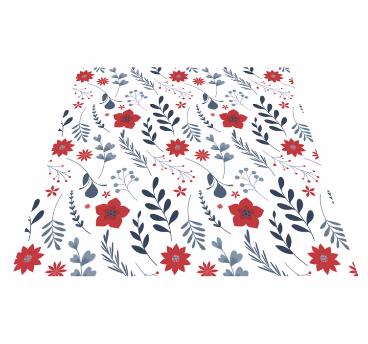 Punavalkoinen kuviovinyylimatto - Tenstickers