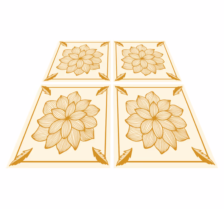 Kukkakuviollinen paisley-laattamatto - Tenstickers