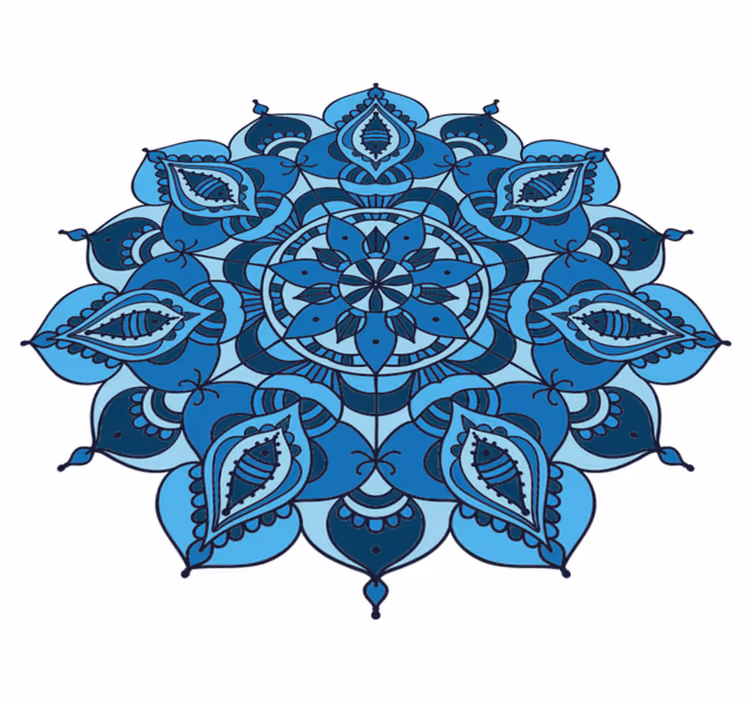Lotus sininen mandala vinyylimatto - Tenstickers
