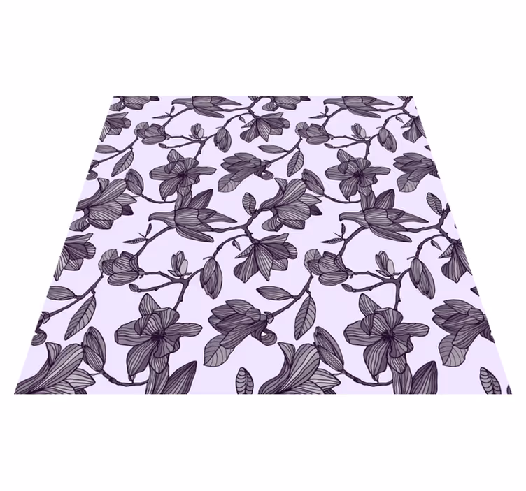 Söpö magnolia kuvio vinyylimatto - Tenstickers
