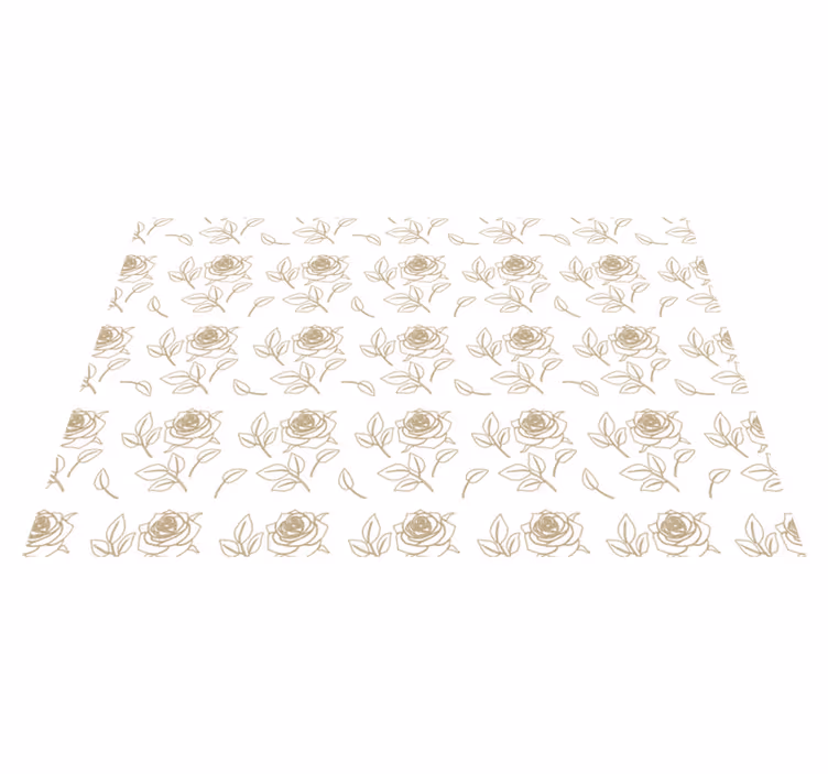Kukallinen vinyylimatto vaaleanbeige taustakuviolla - Tenstickers