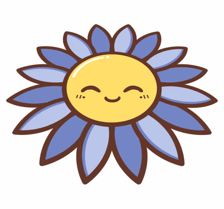 Siluetti iloinen violetti kukka vinyylimatto - Tenstickers